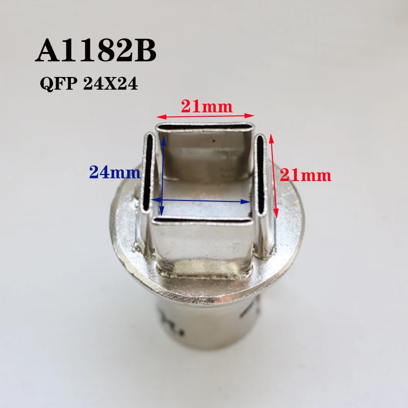 1Pcs 850 Hot Air Gun Head Air Nozzle Four Sides Air Outlet Square Nozzle Hot Air Gun Desoldering Station QFP Tool