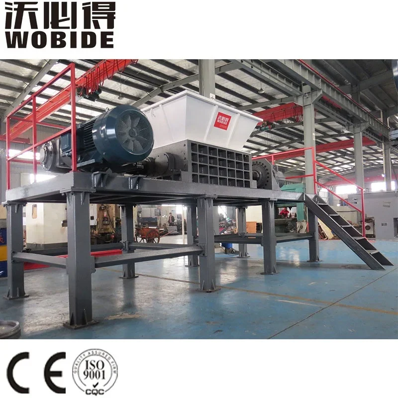 Rubber Tire Recycling Double Shaft Waste Tyre Shredder