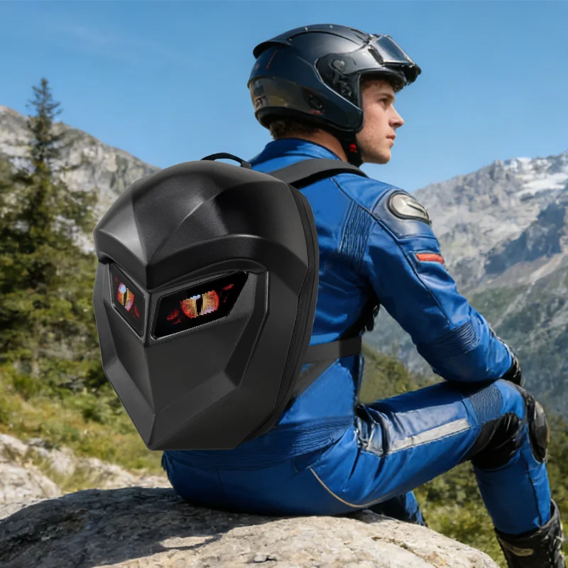 Dual Screen LED Motorcycle Hel - đánh giá và giá Motorcycle Helmet Backpack Waterproof Led