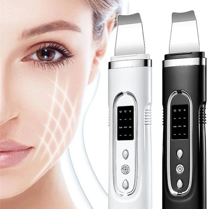 

Ultrasonic Skin Cleaner Facial Scrubber Exfoliator Skincare Microcurrent Blackhead Remover EMS Vibrator Face Pore Cleansing Tool