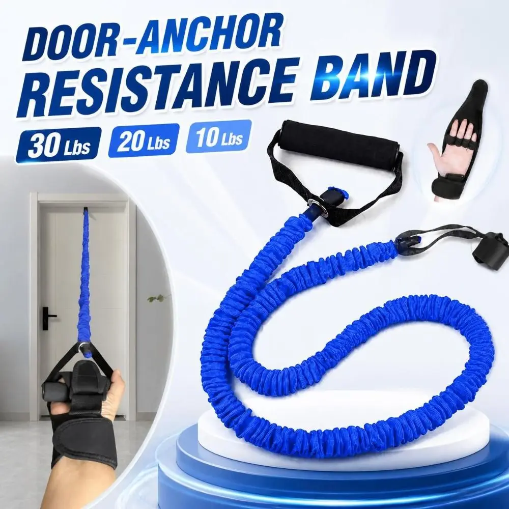 Handheld Door-Anchor Resistance Band 30 Lbs 20 Lbs 10 Lbs Elastic Pull Up Resistance Strap Sturdy Durable