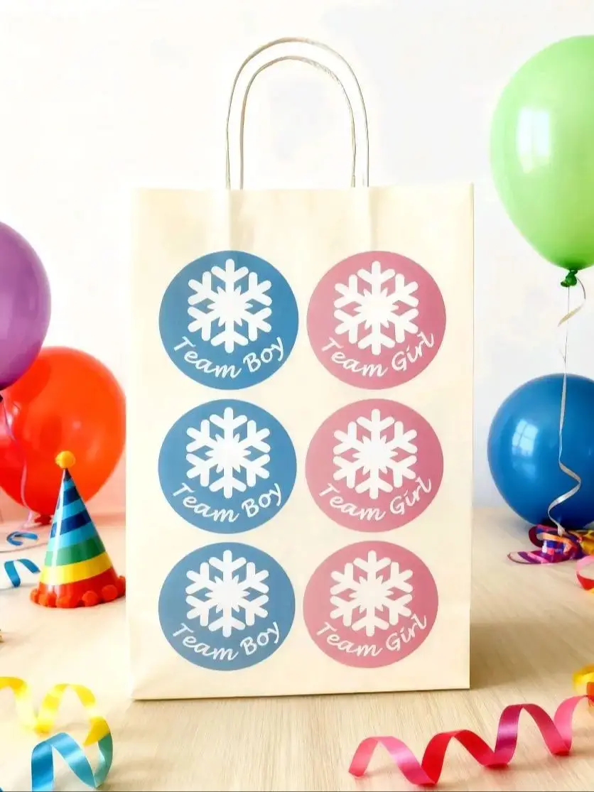 120 Pcs Pink or Blue Gender Reveal Party Stickers 2 Inch