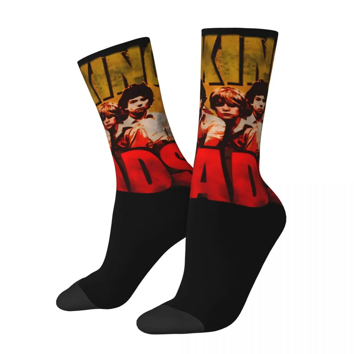 

Retro 80S Talking Heads Vintage Men's compression Socks Unisex Talking Heads Street Style Pattern Printed Novelty Crew Sock