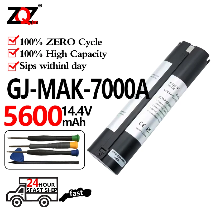 GJ-MAK-7000A 9.6V 2.5A Ni-MH Rechargeable Replacement Battery for Makita Mak 6095D 9000 9001 9002 9033 9034 632007-4 9600