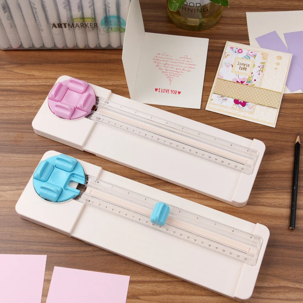 4-in-1-Papierschneider mit Drehklingen, multifunktionaler Bastelpapierschneider, DIY-Scrapbooking-Papierschneidewerkzeug, Studentenbedarf