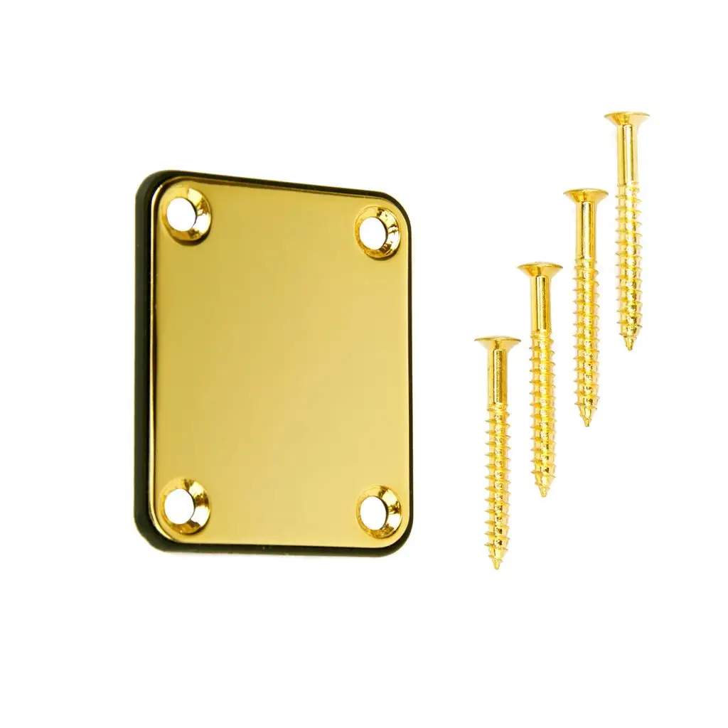 Guitar Parts Gold 4 Bolt Neck Plate Steel Accessory for Electric Guitar Repair and DIY Projects