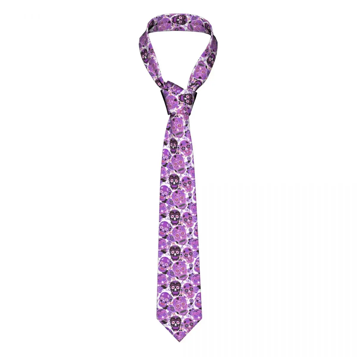 

Purple Tie Terror Skull Ties Hip-Hop Street Cravat Business Necktie Polyester