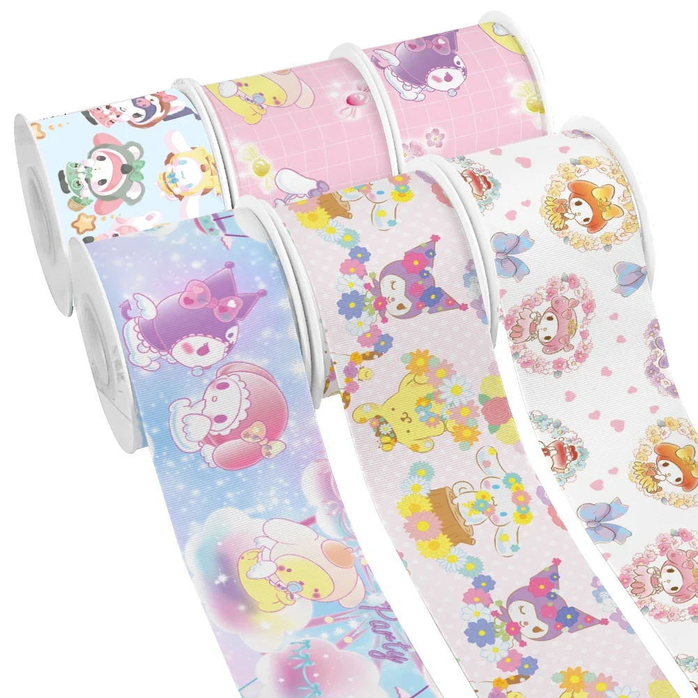 10 Yards Addorable Friend Sanrio Characters Ribbon My Melody Grosgrain Satin Ribbon For DIY Handmade Decoration Materials