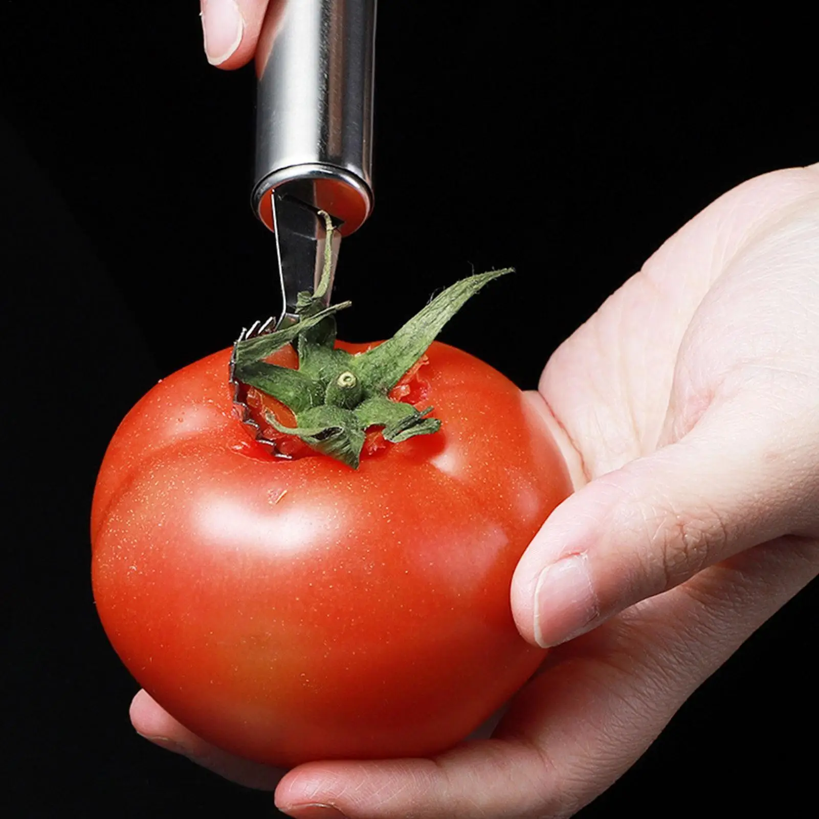 Stainless Steel Strawberry Stem Remover Strawberry Corer Tool Portable Strawberry Huller Kitchen Vegetables and Fruits Gadget