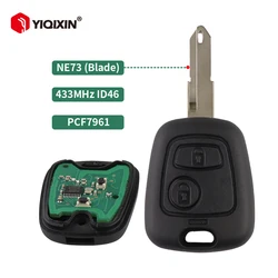 Remote Car Key For Peugeot 106 107 206 306 406 307 407 Partner Xsara Citroen Saxo Picasso 433MHz ID46 PCF7961 Chip NE73 Blade