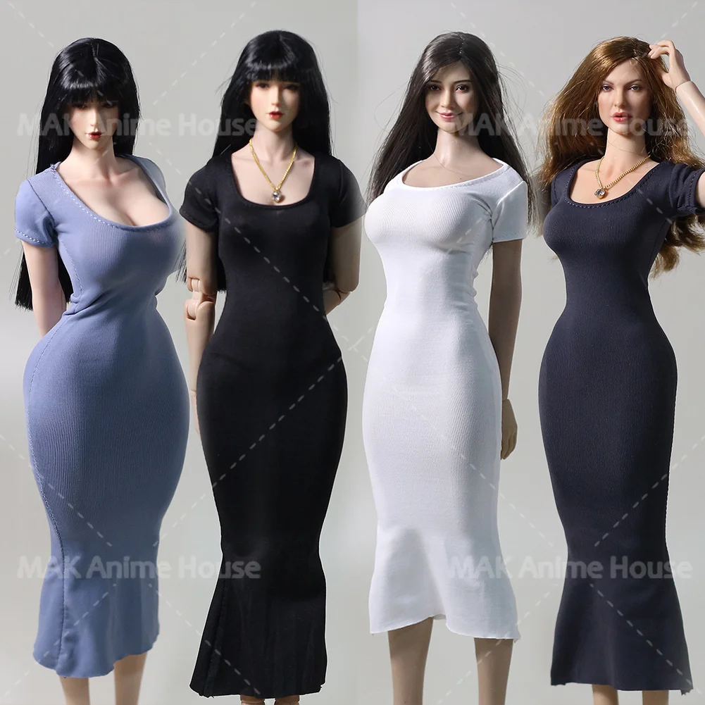 DMTOYS DF092 1/6 fesses ajustées enveloppées queue de poisson jupe longue vêtements modèle adapté 12 ''femme soldat figurine corps