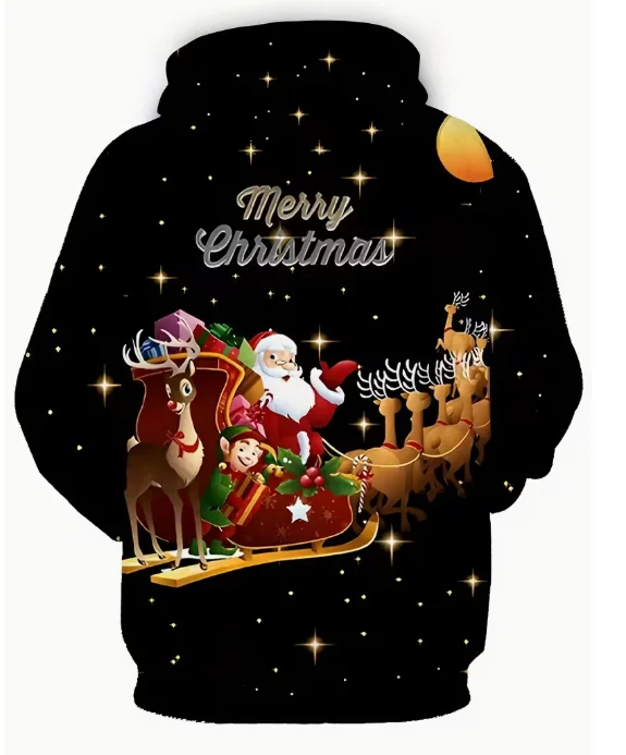 عارضة هود البلوز 3D طباعة هوديي عيد الميلاد مقنعين طويلة الأكمام الشارع الشهير البلوز المتضخم البلوز رجل هوديس #6