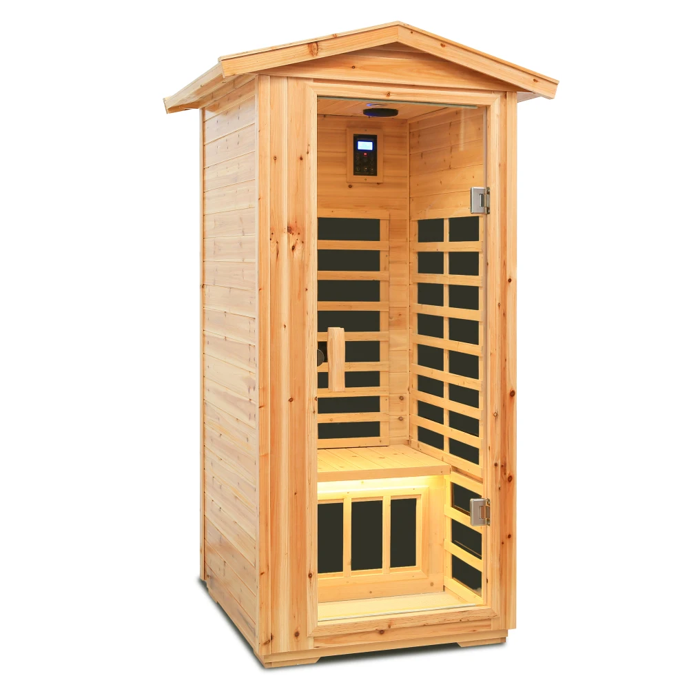 

One person Far infrared old fir outdoor sauna room