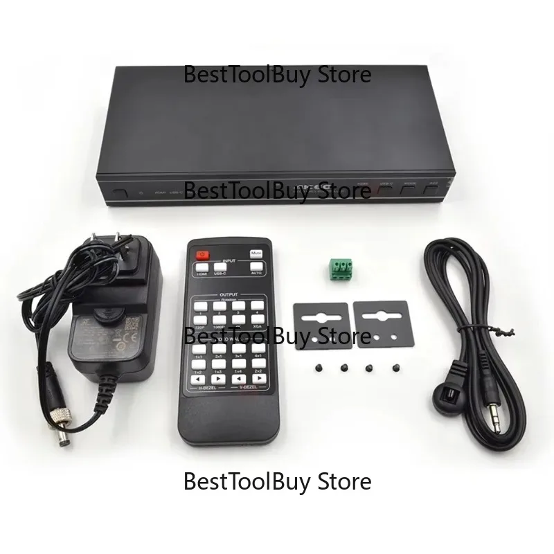 

4K60Hz Suitable for 2.0b HDCP 2.2 1 in 4 out Video Wall Controller with USB-C Input Audio RS232 Fiber