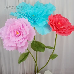 80CM Artificial Large Rose Wedding Decoration Large Peony Silk Flower Shopping Mall Window Decoration Studio Shooting Props