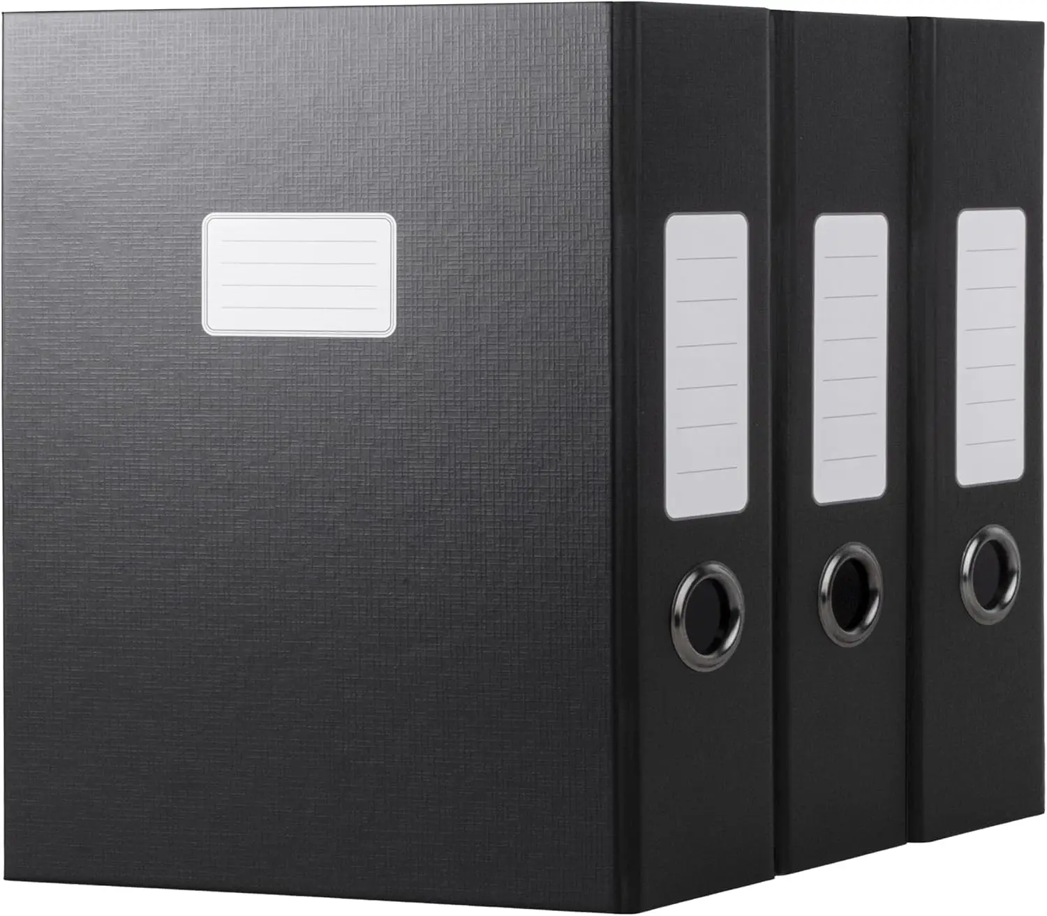 

Black Storage File Boxes,Document File Folder,A4 Archives Cases with Lid,9.4×3×12.5 Inches Filing Box for Office and School