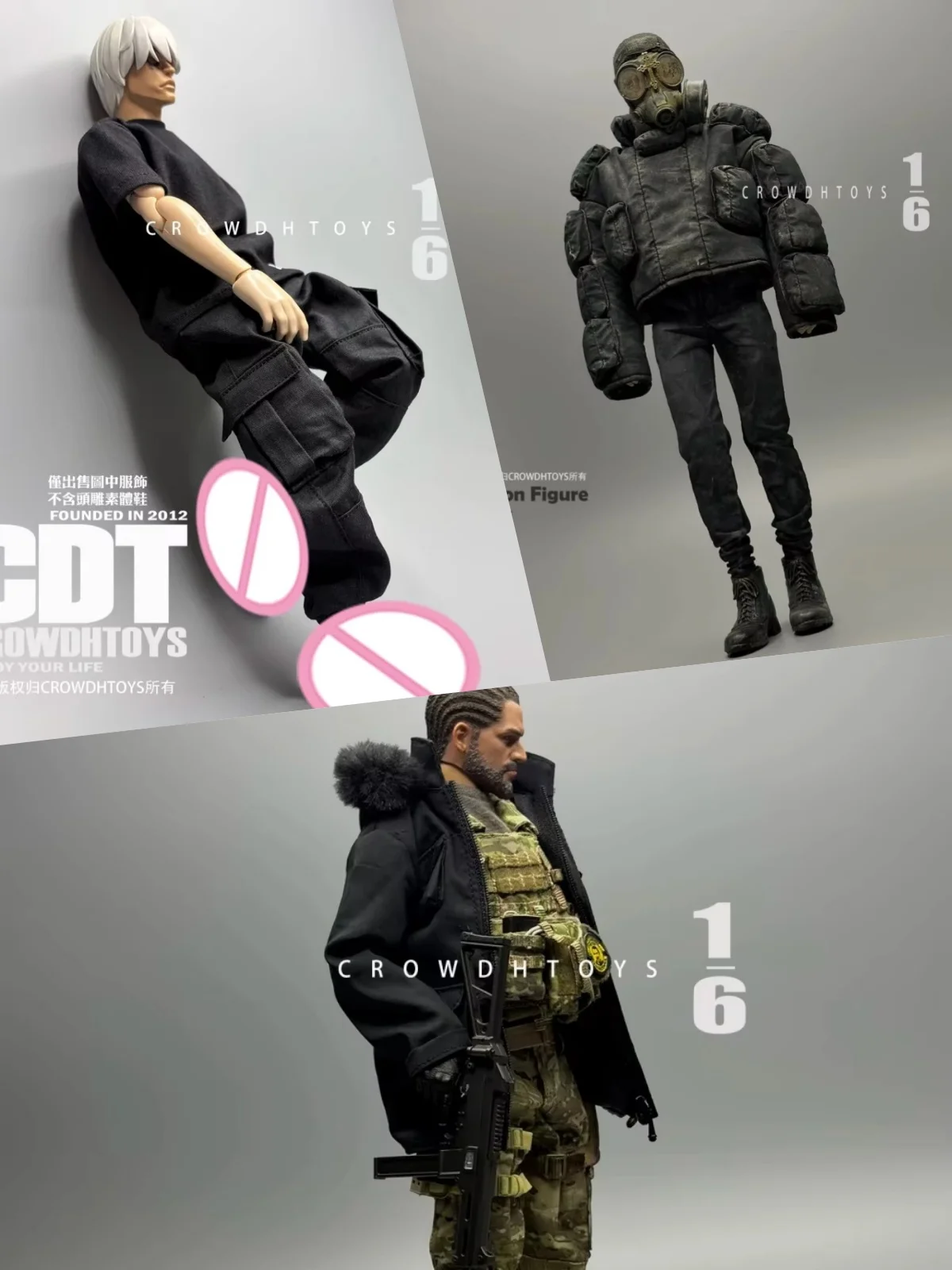

【Clothing Only】1/6 Scale Male Soldier Clothing Accessories Zipper Coat Distressed Jacket Pants Set Fit 12''Action Figure Model