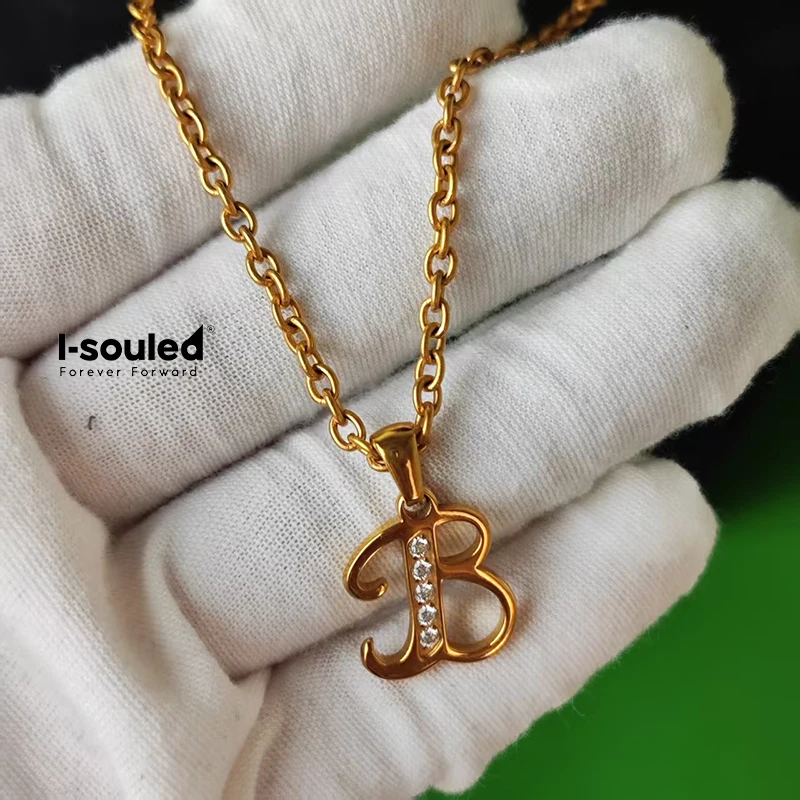 Titanium Minimalist B Letter Pendant Necklace for Women - Trendy 2025 Initial Jewelry Gift Personalized Initial Pendant Chain