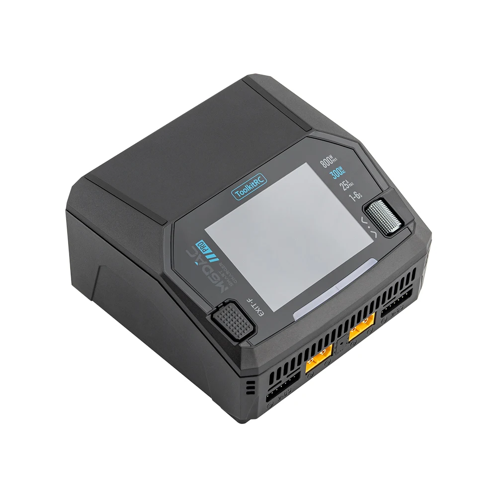 ToolkitRC M6DAC PRO Intelligentes Ladegerät, Dual-Channel AC 200W DC 800W 16A Lithium-Akku-Ladegerät für 1S 2S 3S 4S 5S 6S LiHV Lipo, PD65W Entladefunktion, für ferngesteuerte Spielzeugmodelle,