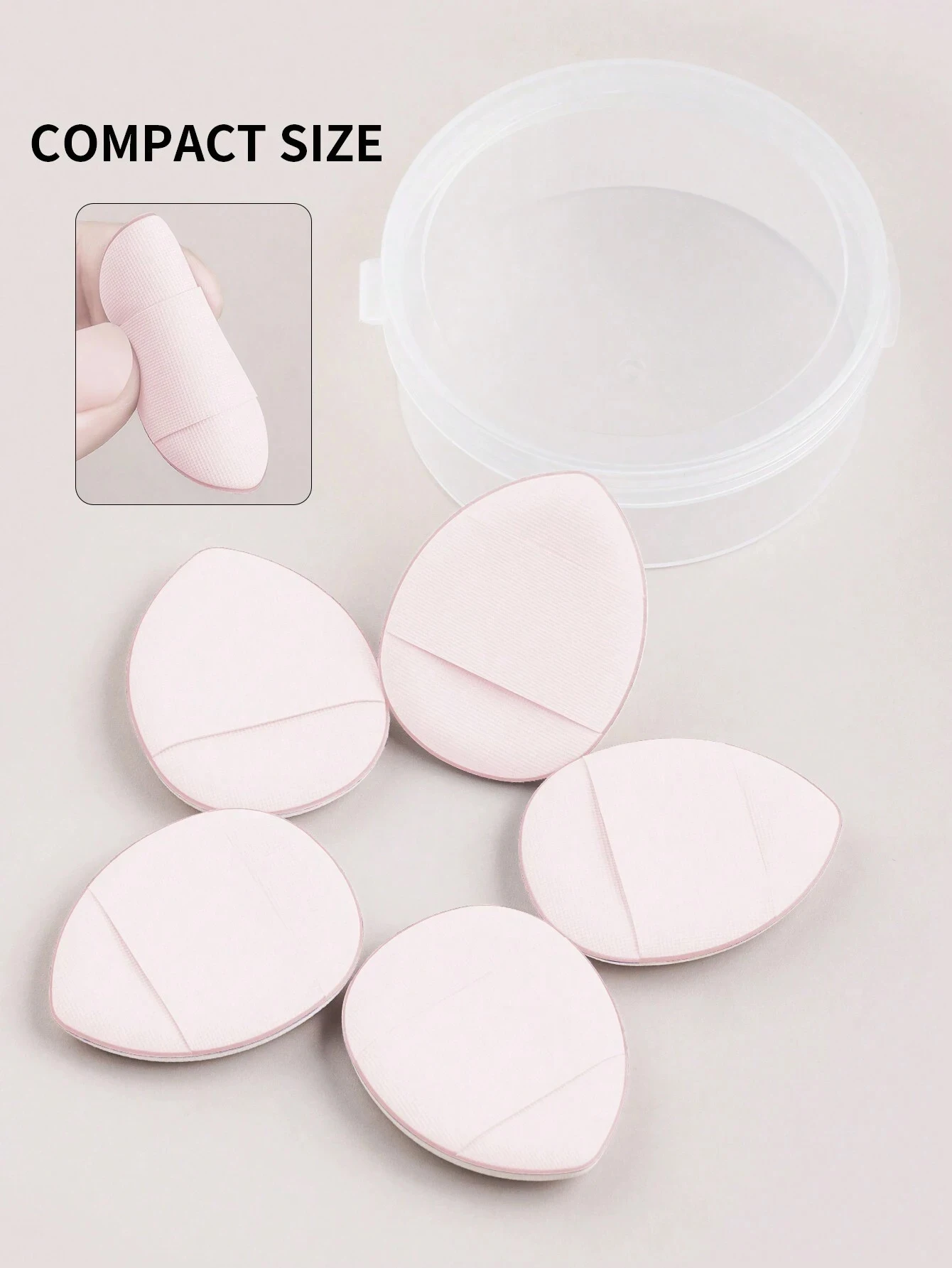 Mini tamanho conjunto de puff de dedo profissional almofada cosmética puff corretivo bb fundação detalhe puff maquiagem esponja ferramenta beleza