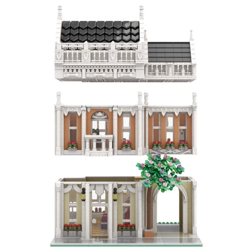 MOC-Blocos de Construção Para Crianças, Street View Modular, Boutique, Tijolos Técnicos, Montagem DIY, Brinquedos De Construção, Presentes De Férias