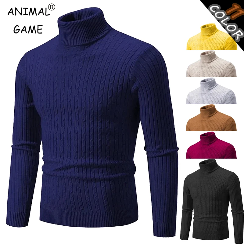 

Animal Game Outdoor Men's Long Sleeve Knit Sweaters Slim Fit Pullover Sweater Casual Cold Blouse Winter Jumper Warm Streetwear