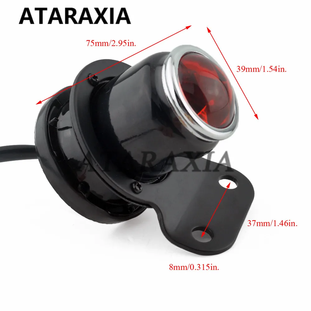 Rücklicht Halogenlampe Motorrad Rücklicht Rück leuchte Bremslicht für Fahrräder Cafe Racer Heck bremse Kennzeichen leuchte