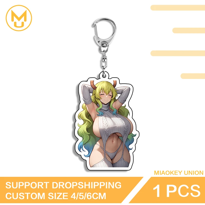 Fashion Alluring Waifu Lucoa Big Breasts Attractive Artistic Double Sided Key Chains Adorable Charming Versatile Jewelry