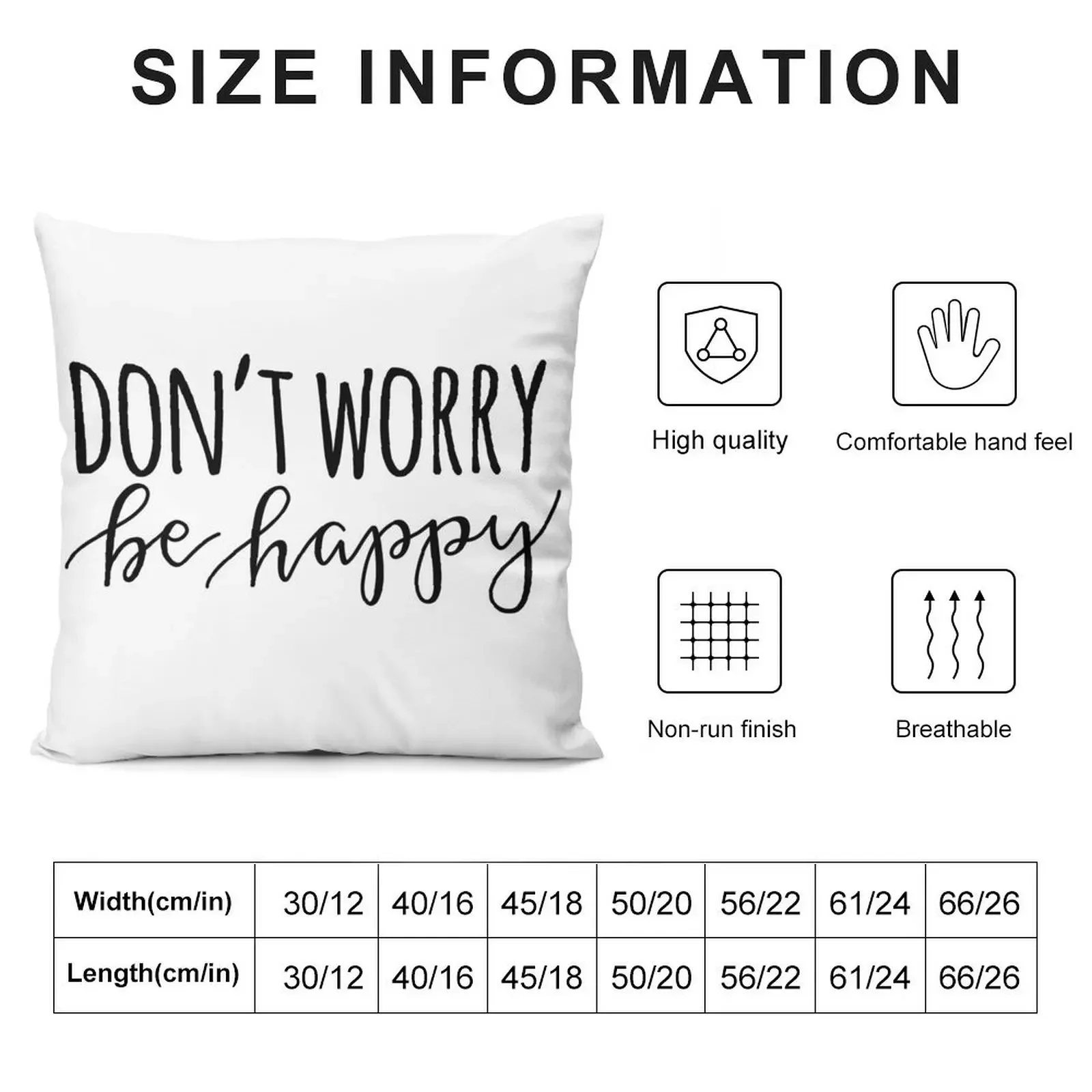 Don’t Worry Be Happy Throw Pillow Luxury Pillow Case Christmas Pillow sleeping pillows Decorative Cushion Cover