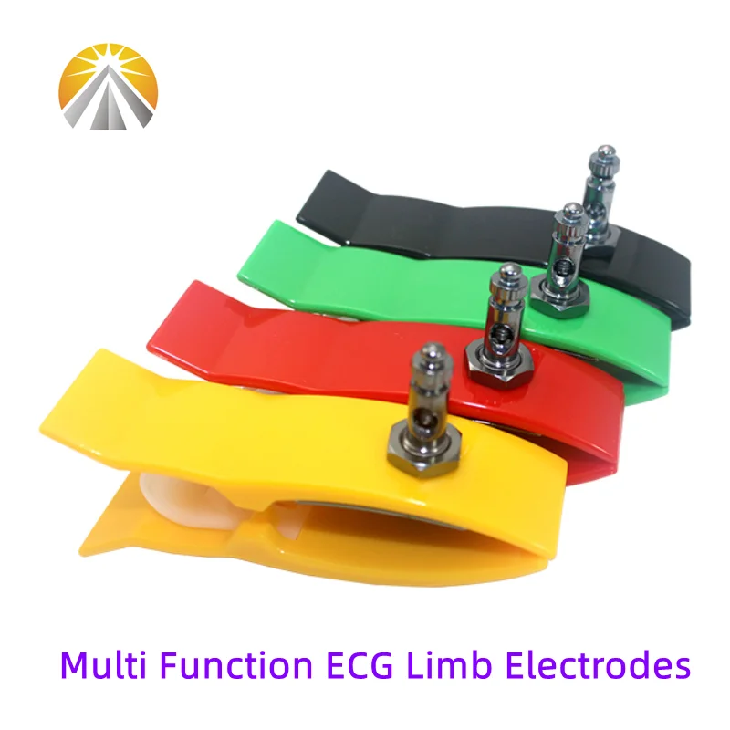 4 Pcs Each Set ECG Leadwires Clamp Limb Electrode Nickel-Plated or AgCI Plated Multi-function For Adult Patients EKG Machines