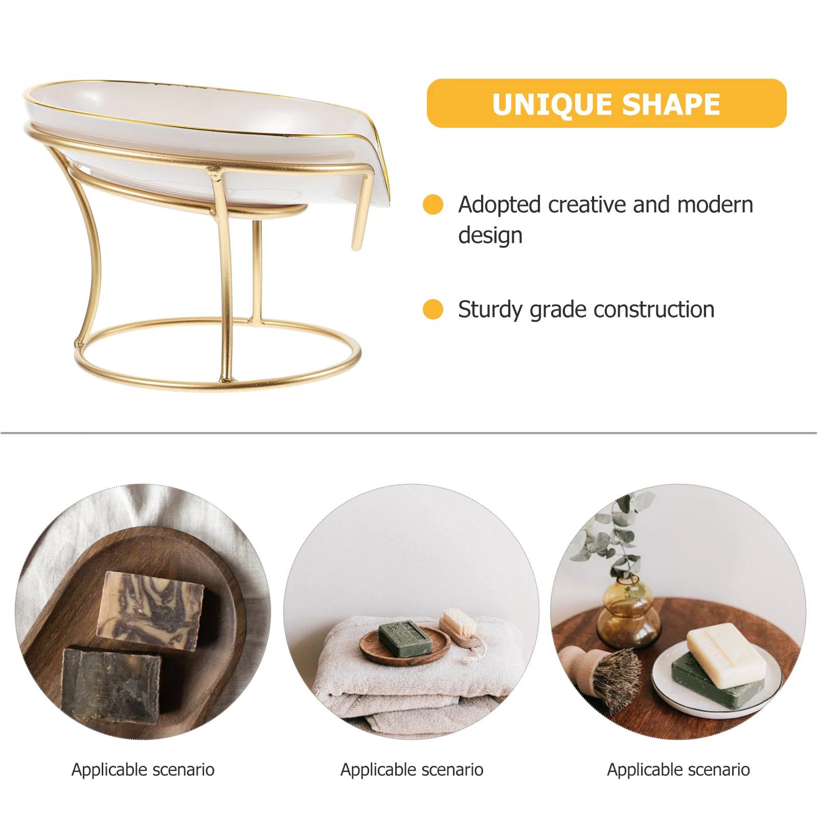 

Creative Bathroom Soap Draining Tray Self-Draining Storage Holder Iron Stand Decorative Countertop Soap Dish For Kitchen