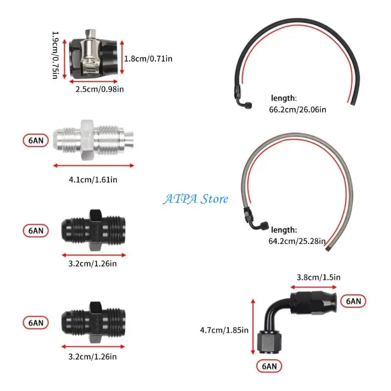 U13C 6AN نظام خرطوم التوجيه العودة إلى خرطوم الخزان 25inch 6an لنموذج C10