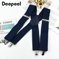 Deepeel 5*100cm Fashion Adult Men's Suspenders X-shaped Widen 4 Clip Strap Adjust Elastic Braces Suit Trousers Belt Accessories