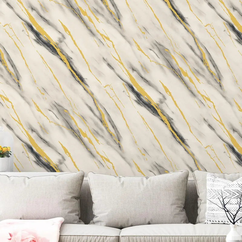 Marble Pattern Waterproof Thickened Wallpaper for Living Room Hallway Background Commercial Use Factory Direct Drop Shipping