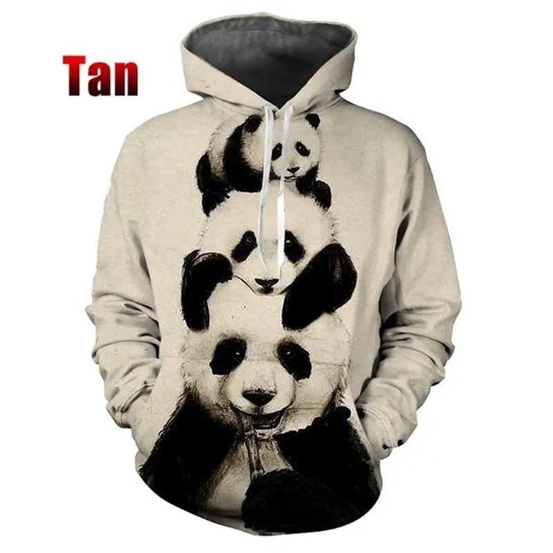 New Fashion Cute Panda 3D Printing Design Hoodie Men Ladies Animal Casual Long Sleeve Pullover Sweatshirt Hooded Chilren Tops