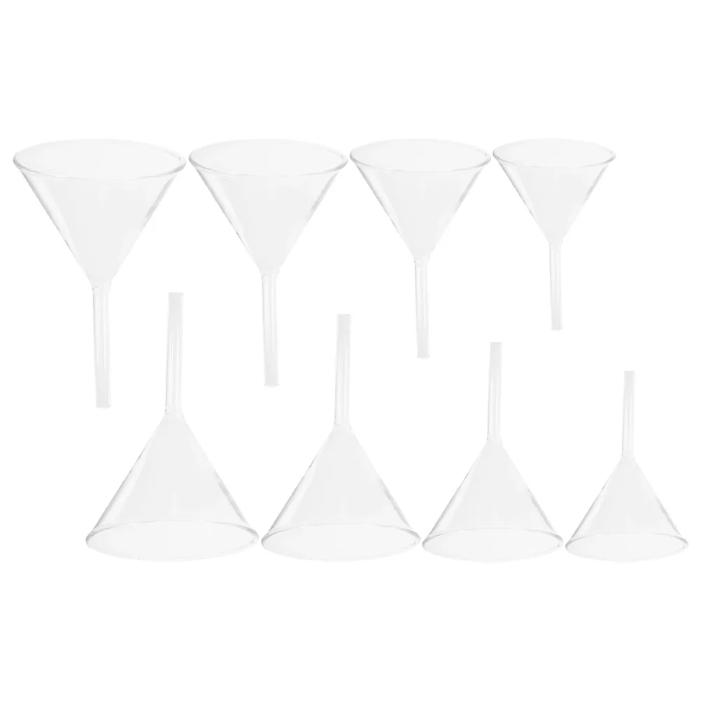 

8Pcs Laboratory Glass Funnels Set Clear Funnels for Chemical Biological Research 40 60 75 90mm Scientific Glass Funnel