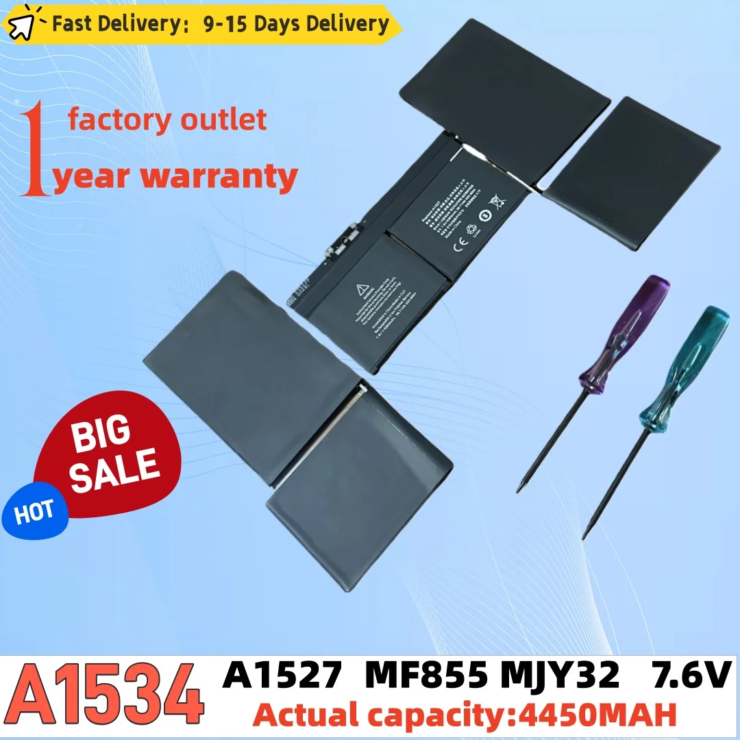 Подходит для аккумулятора 12-дюймового ноутбука Apple A1534 MF855MJY32 MK4M2 A1527.