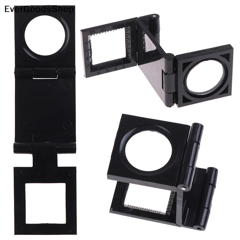 Nouvelle loupe pliante 10X 28mm avec support et échelle pour l'inspection textile – Outil optique en verre