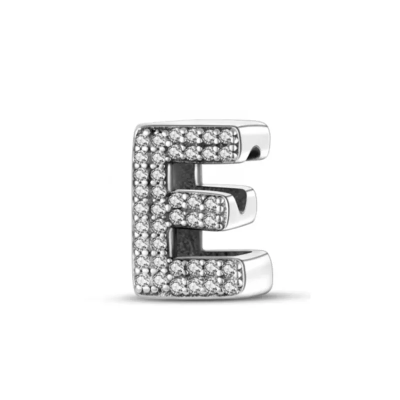 2026 New 925 Sterling Silver Letter Alphabet A-Z Single Stone Charm Beads Fit Original Bracelet Pendant Women DIY Jewelry