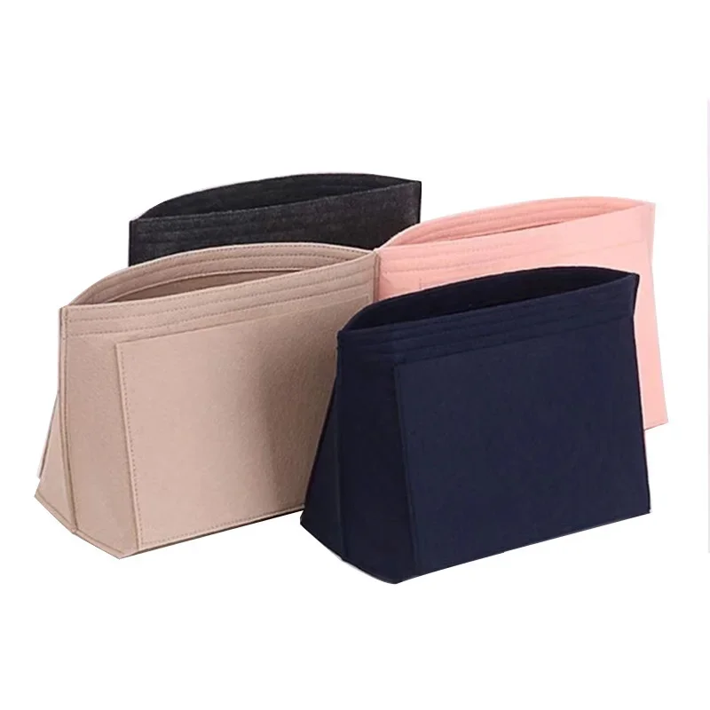 Felt Insert Bag Fits For Longchamp Handbag Liner Bag Felt Cloth Makeup Bag Support Travel Portable Insert Purse Organizer