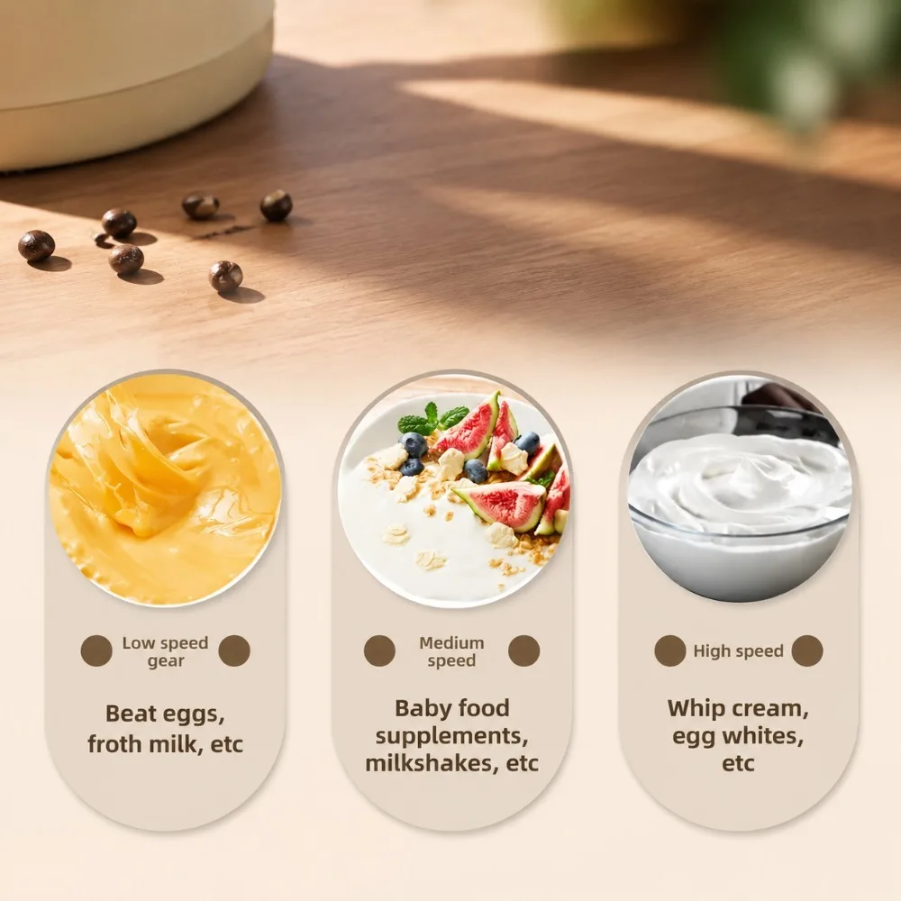 Electric Coffee Frother 2 In 1 Rechargeable Type-C Blender Stainless Steel 3 Speeds Milk Mixer Egg Beater Handheld Foam Maker