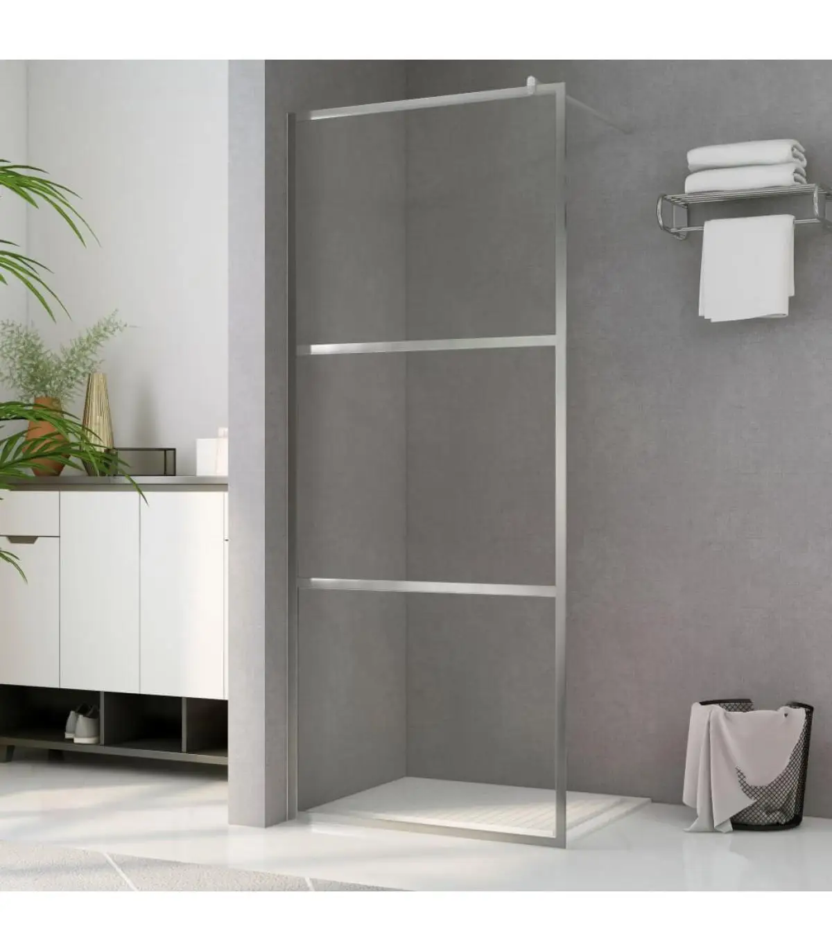 Shower walls and partitions accessible shower screen glass ESG clear 80x195 cm