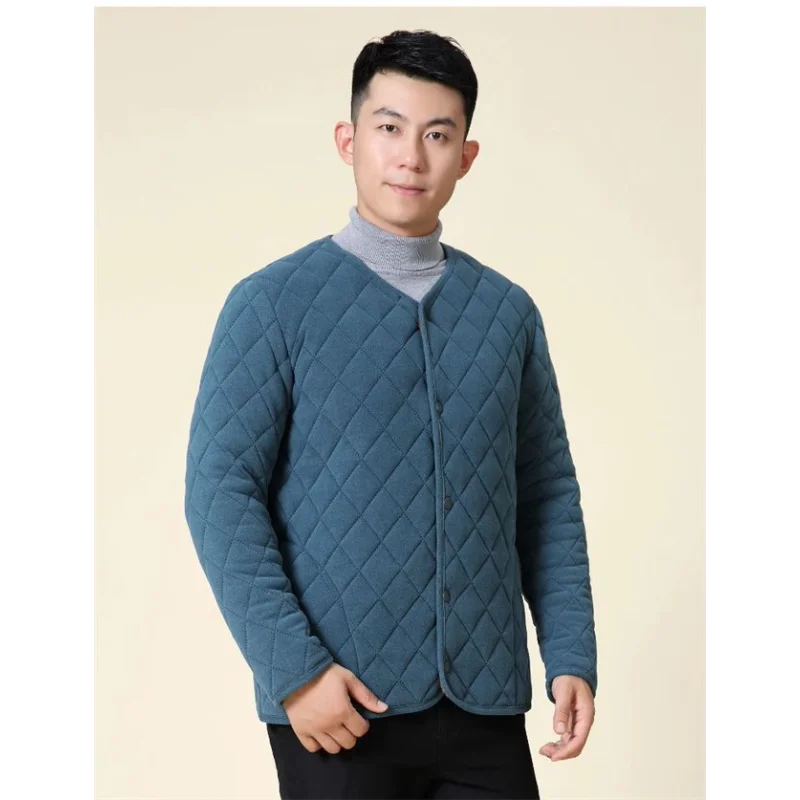 Vestes d'hiver rembourrées en coton pour personnes âgées d'âge moyen, vestes chaudes et épaisses en velours rembourré en coton pour hommes, résistantes au froid