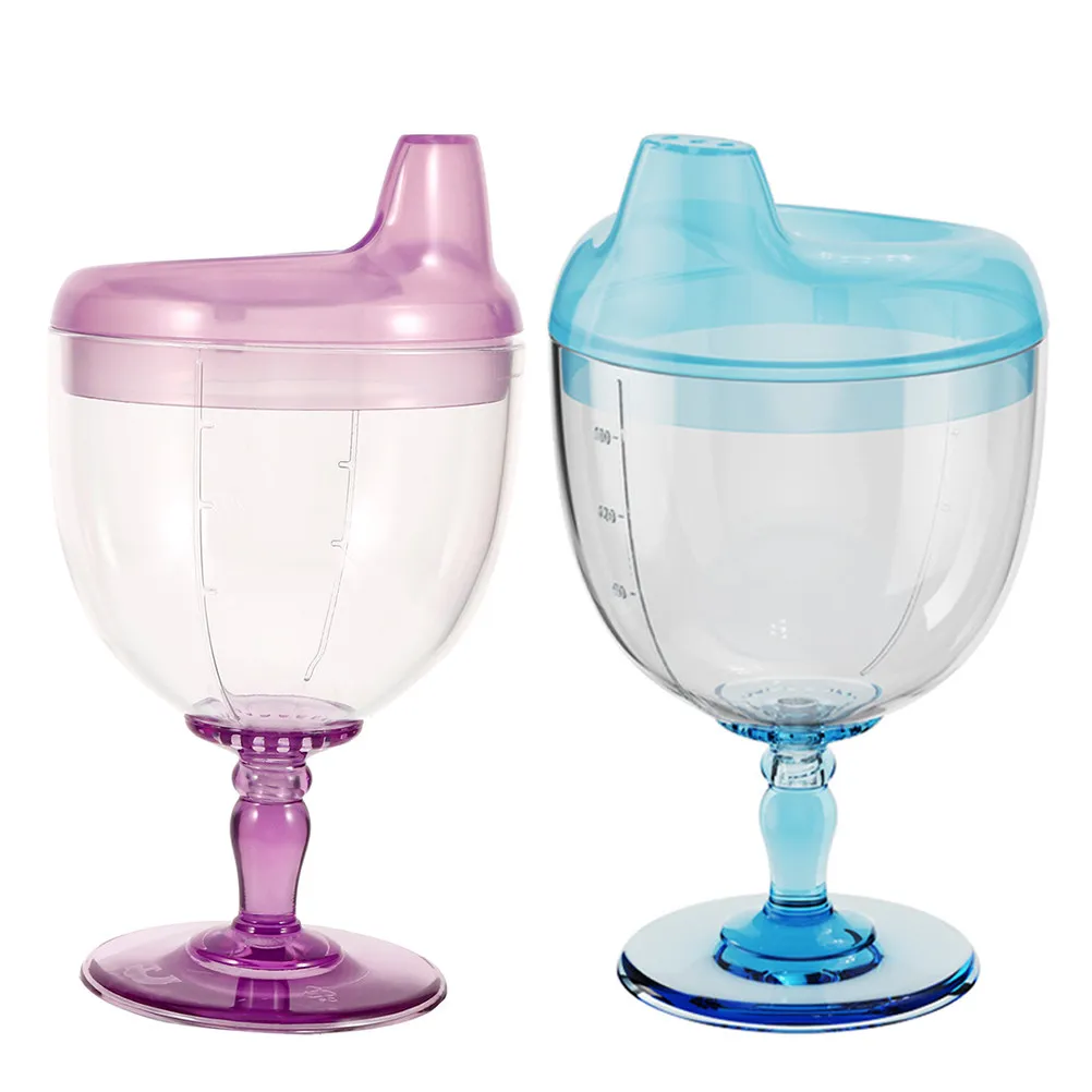

2Pcs 180Ml Toddler Cup High Transparency Shatterproof Kids Drinking Cup Vibrant Color No Spill Baby Milk Juice Smoothie Clear