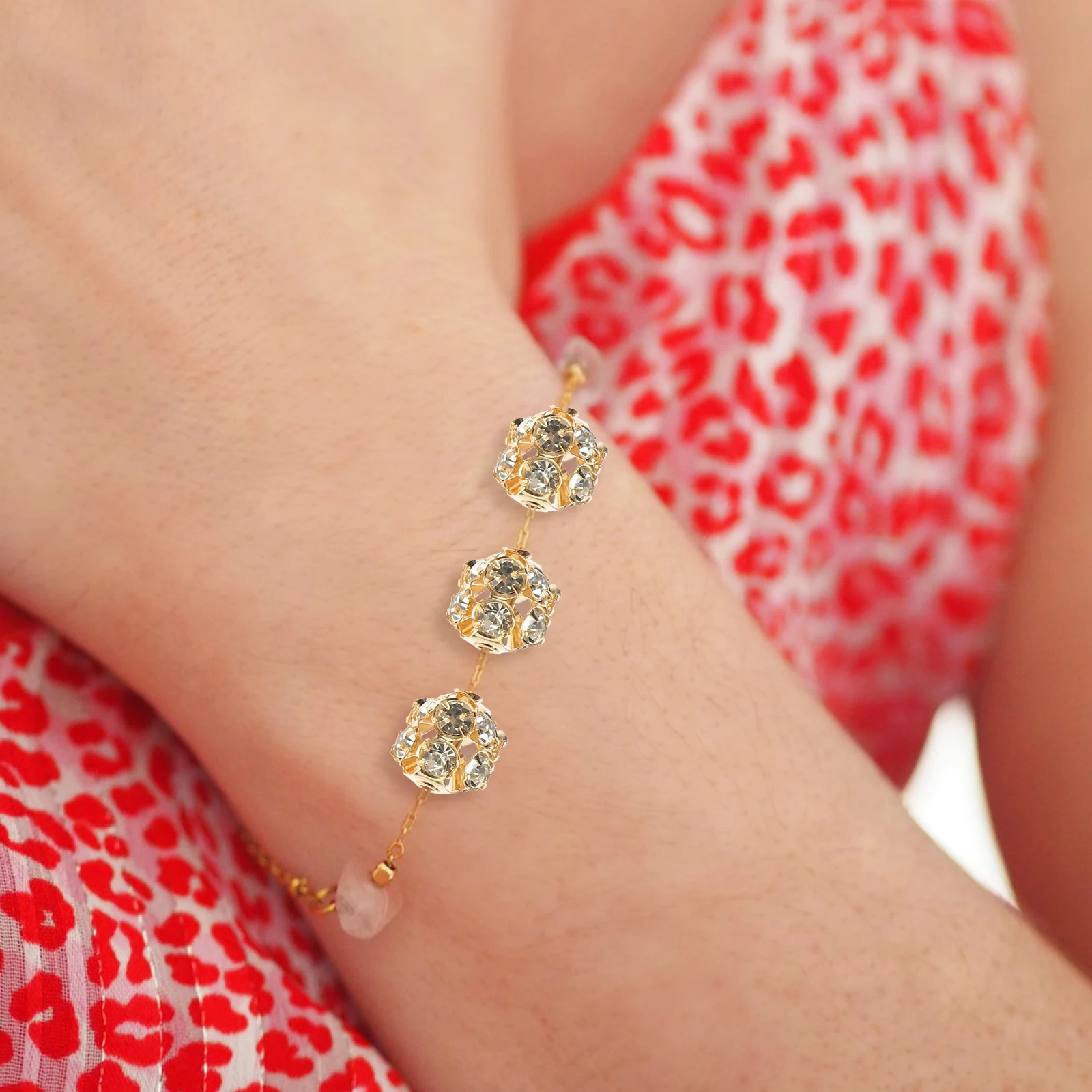 

Colored Diamond Ball Bracelet Beads Round Loose Crafting Supplies Number for Jewelry Making Travel