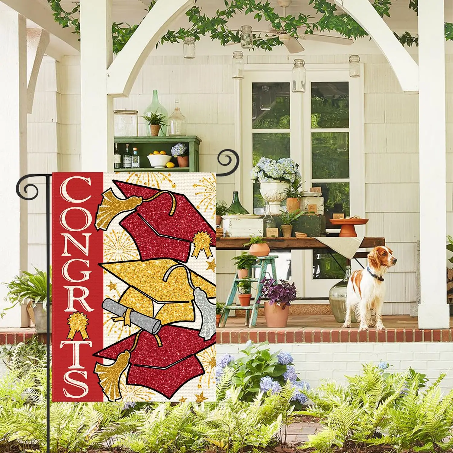 AVOIN colorlife Red Class 2027 Congrats Graduation Garden Flag 12x18 Inch yyi