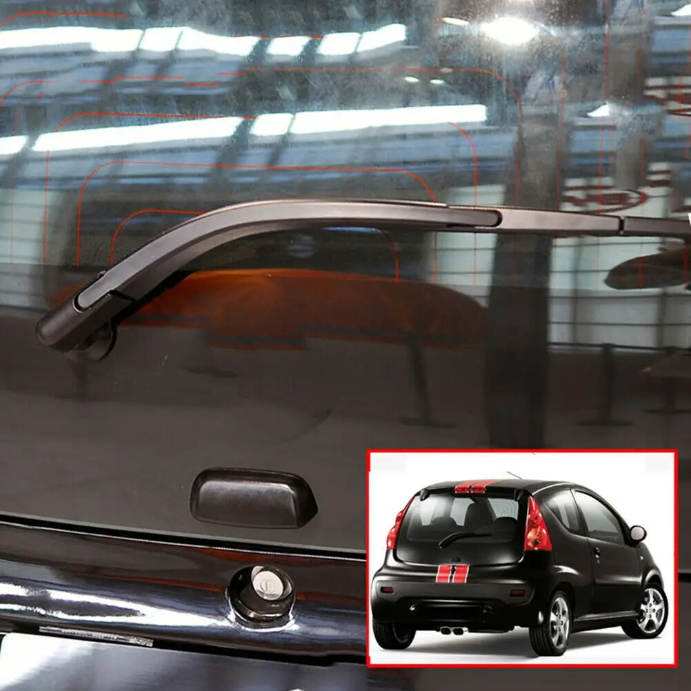 Set pisau & lengan Wiper Tailgate kaca depan mobil belakang untuk Peugeot 107 Citroen C1 Toyota AYGO 2005-2003 Aksesori Mobil