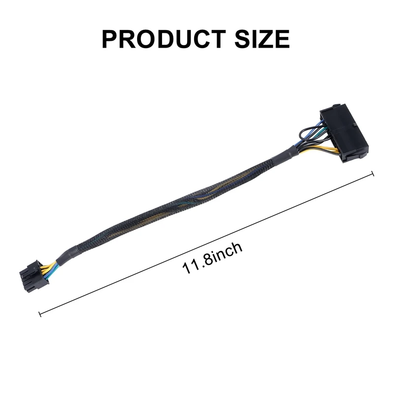 A29F-24 Pin To 10 Pin ATX PSU Main Power Adapter Braided Sleeved Cable For IBM For Lenovo PC And Servers 12-Inch(30Cm)