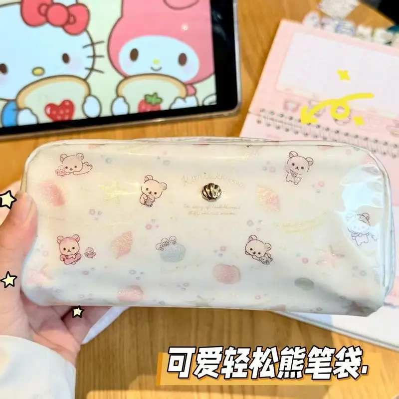 

Kawaii Rilakkuma Dream Ocean водонепроницаемый пенал с героями мультфильмов, милая студенческая сумка для ручек, сумка для хранения канцелярских принадлежностей для школьных принадлежностей