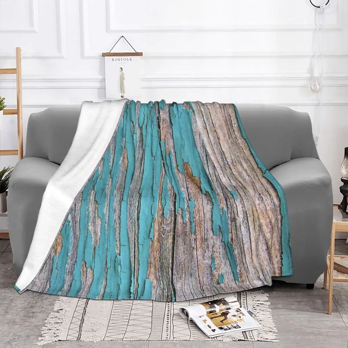 Shabby Rustic Weathered Wood Turquoise Quilt Blanket Winter Blankets Blankets And Throws Throw Blanket